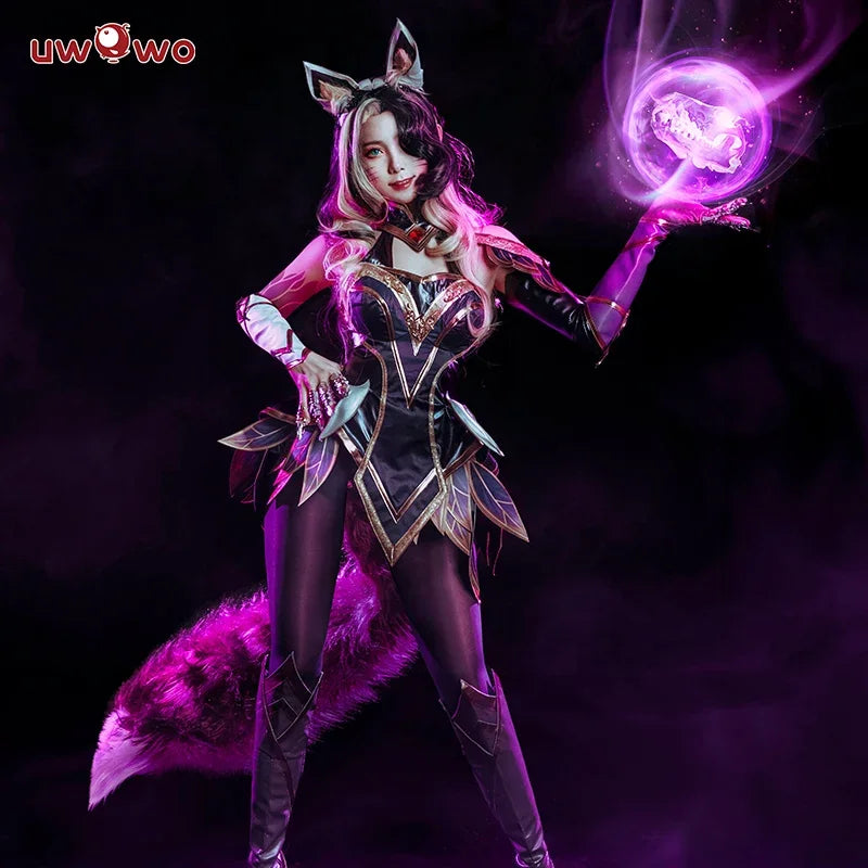 2025 League of Legend Cosplay Ahri Costume LOL Coven Ahri Costume with Ears Halloween Costume Ahri Witch Women Dress