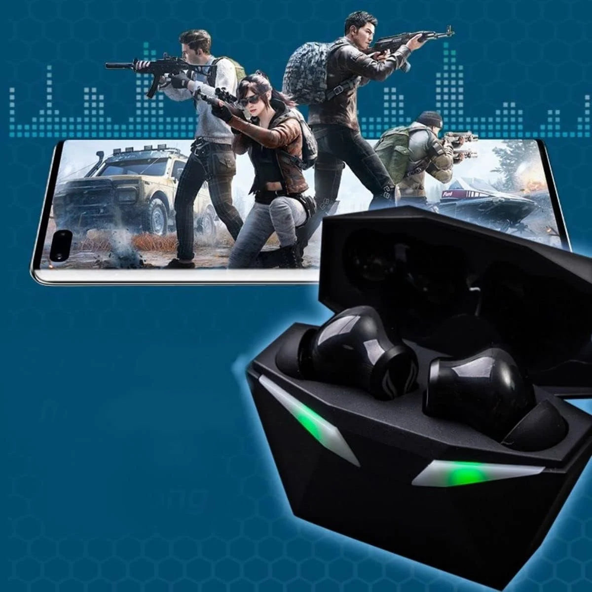 IT-BLUE LE-2406 Wireless Bluetooth Earphones – In-Ear Stereo Headset for Gaming, Gym, Running & Training with Microphone, LED Display, and Up to 8H Battery