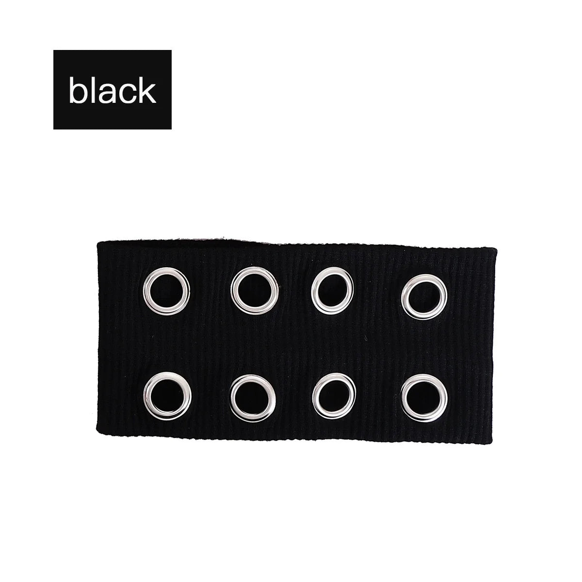 Punk Girl Hollowed Out Eyelets Wide Elastic Headband Stretchy Metal Rock Steampunk for Sports Headbands Hair Accessories