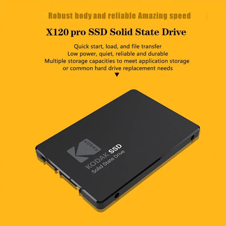 Kodak X120 PRO 2.5" Internal SSD – High-Speed SATA III Hard Drive for Laptops, Available in 128GB, 256GB, 512GB & 1TB, Reliable TLC NAND Flash Storage