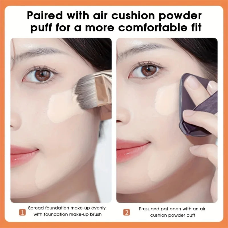 Ultra Thin Foundation Brush Set – Soft Wool Fiber Face Contour & Flat Contour Brush for Blending Foundation, Concealer, Bronzer, 1/2/3pcs