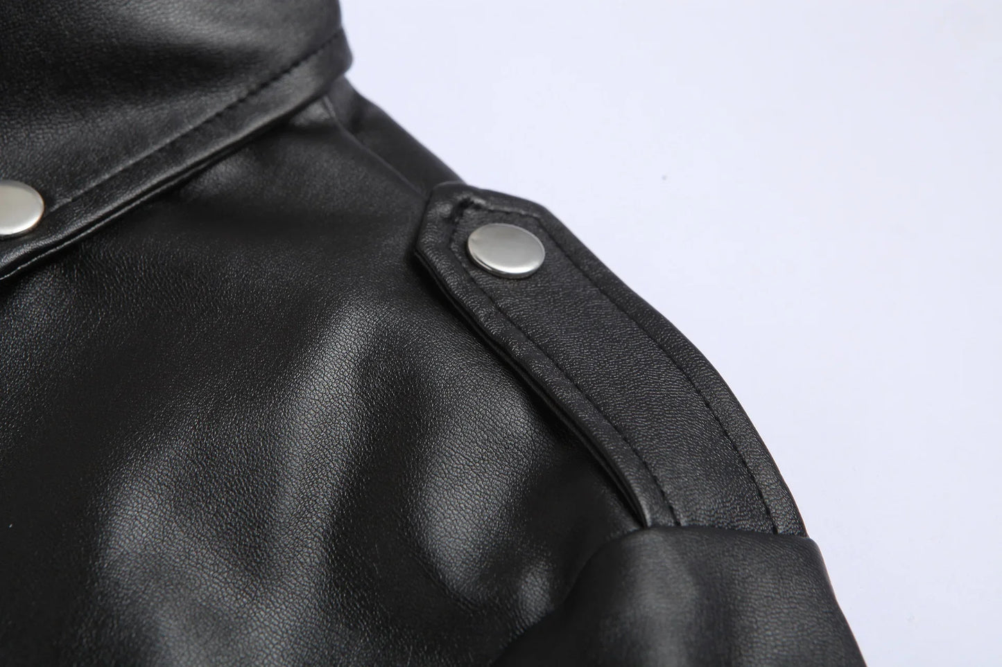 Gothic Punk Men’s Faux Leather Jacket – Slim Fit Motorcycle Coat, Medieval Cosplay Outerwear