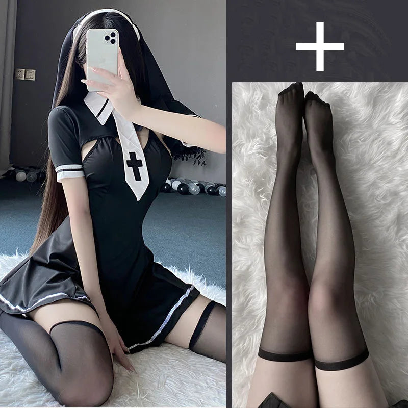Cosplay costumes Sexy lingerie Role playing women's clothing tight fitting stockings passionate halloween call of the night xxx