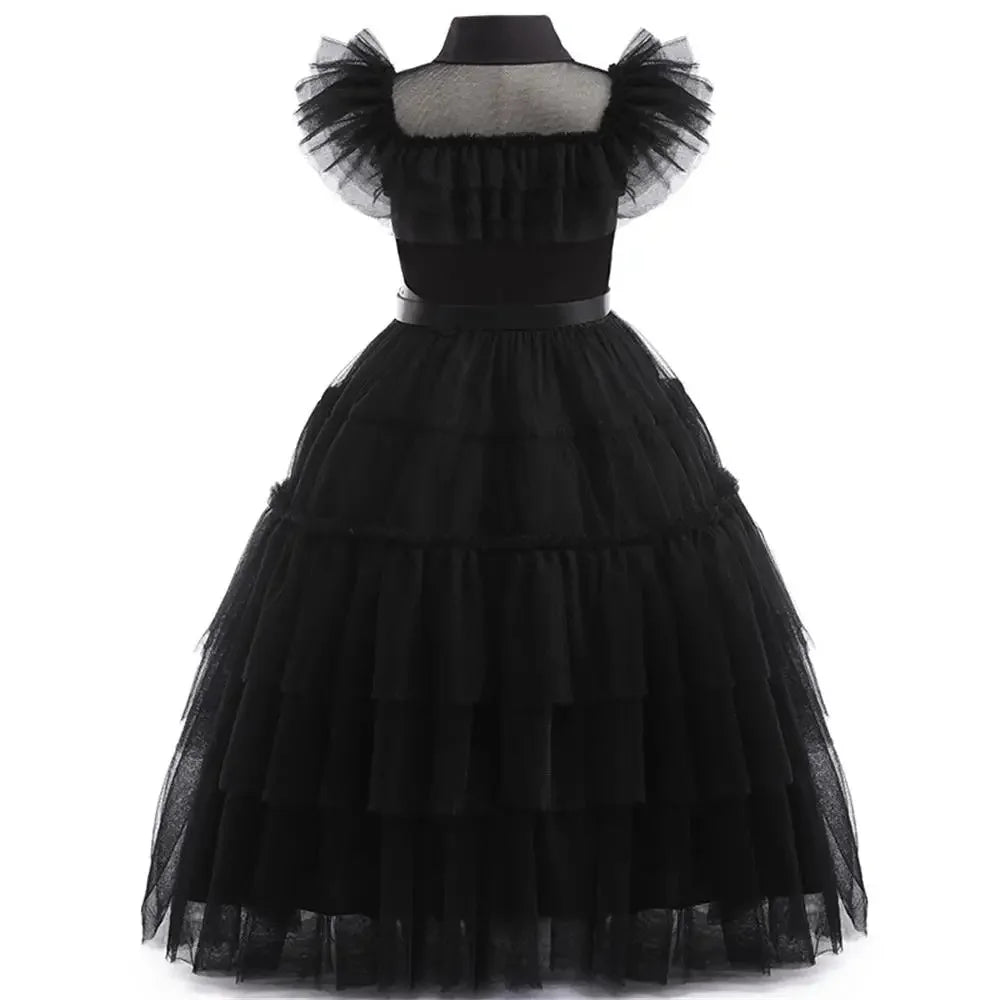 Wednesday Cosplay Costume With Accessories Children Perform Dress Girls Party Dresses For Halloween Carnival Girl Princess Dress