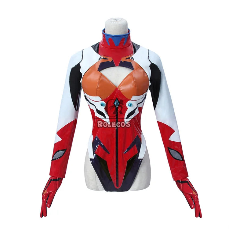 ROLECOS EVA Asuka Langley Soryu Cosplay Costume Asuka Langley Soryu Sexy Combat Jumpsuit Halloween Outfits Women Party Suit
