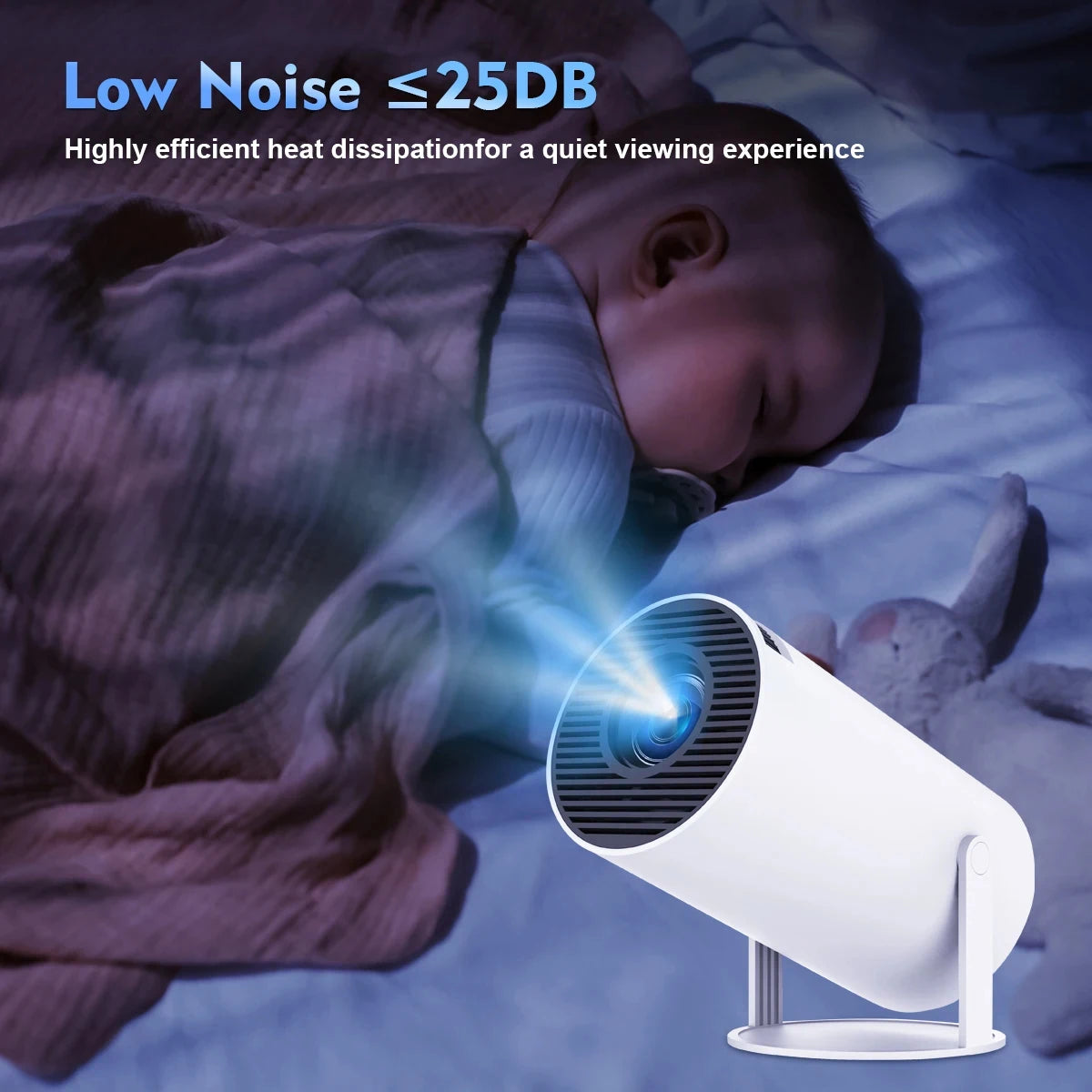 Projector For Android 12 Wifi 120ANSI lumens BT5.2 720P 1280*620P Home Cinema Outdoor Small-scale Projetor 180° Degree Rotation