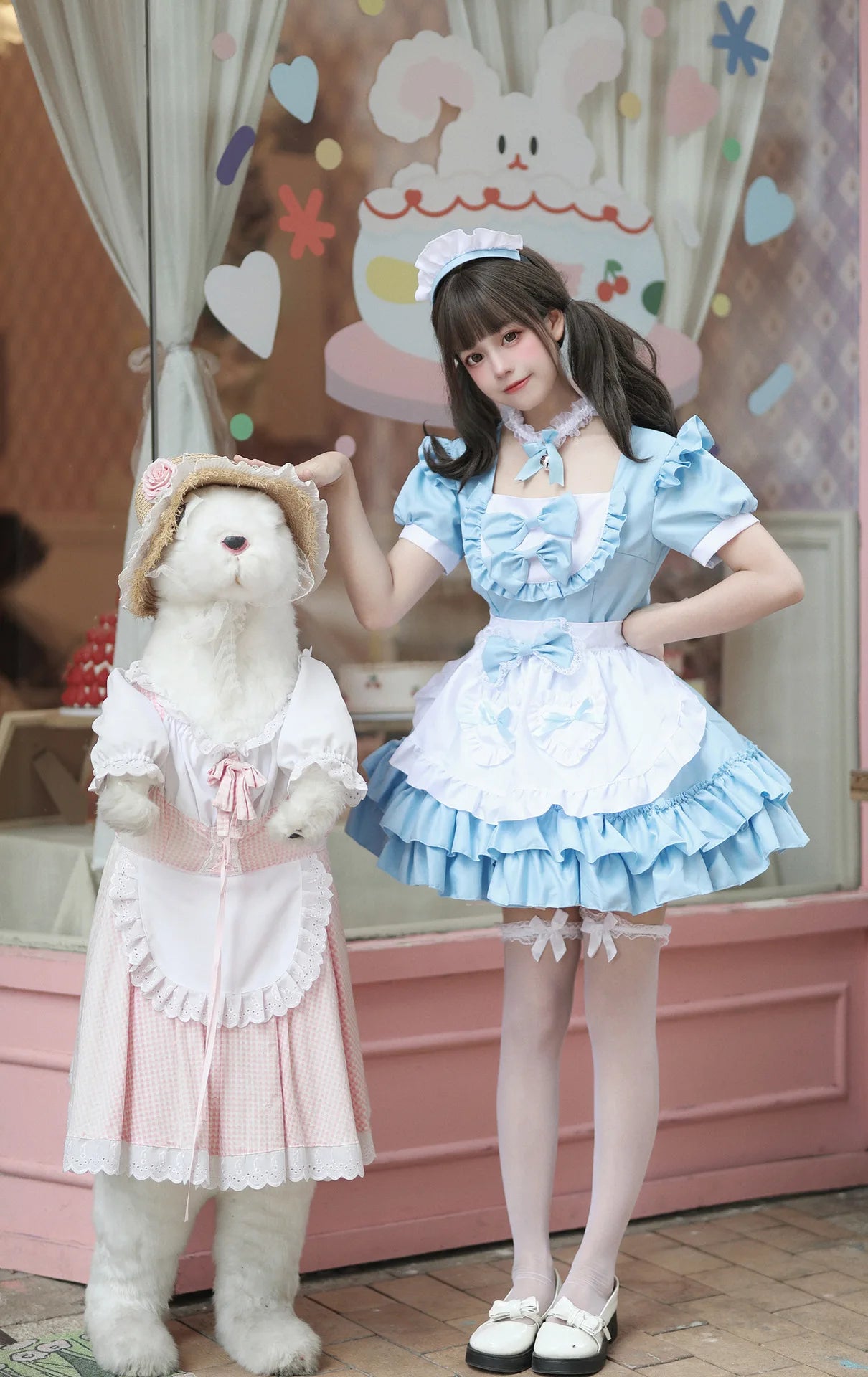 Cosplay Costumes Japanese Soft Girl Maid Wear Ladies Dress Cute Pink Lolita Uniform Suit Cos Clothing Women Skirt Bow Gift Sets