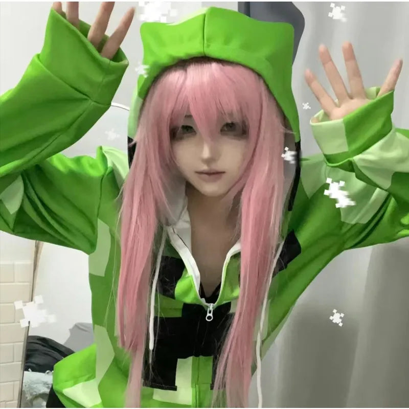Game Cosplay Costume Green Coat Cute Clothes Women Outfits Daily Suits Holiday Clothing Halloween Coats Carnival Party Dress Up