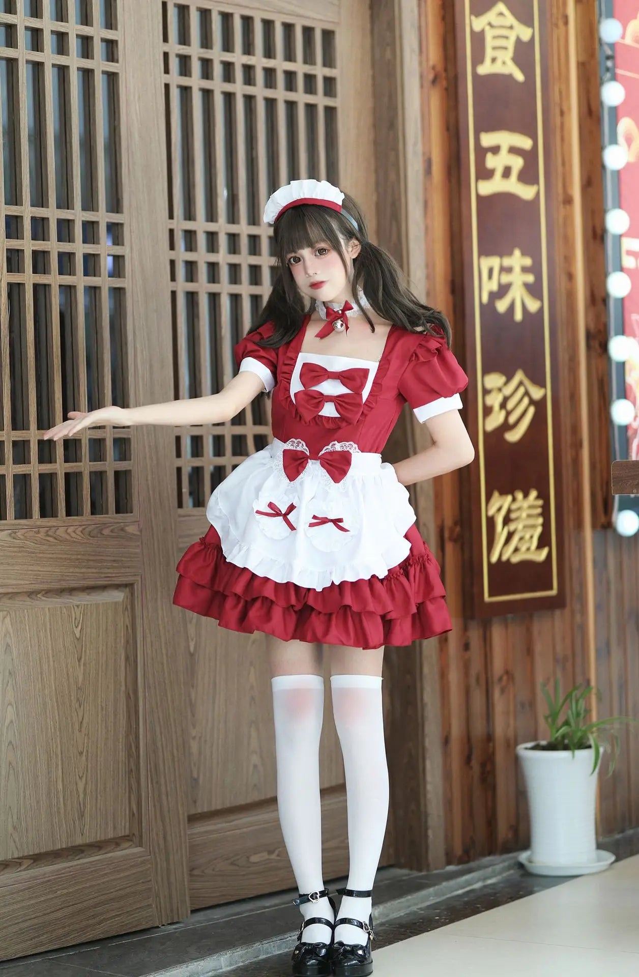 Cosplay Costumes Japanese Soft Girl Maid Wear Ladies Dress Cute Pink Lolita Uniform Suit Cos Clothing Women Skirt Bow Gift Sets