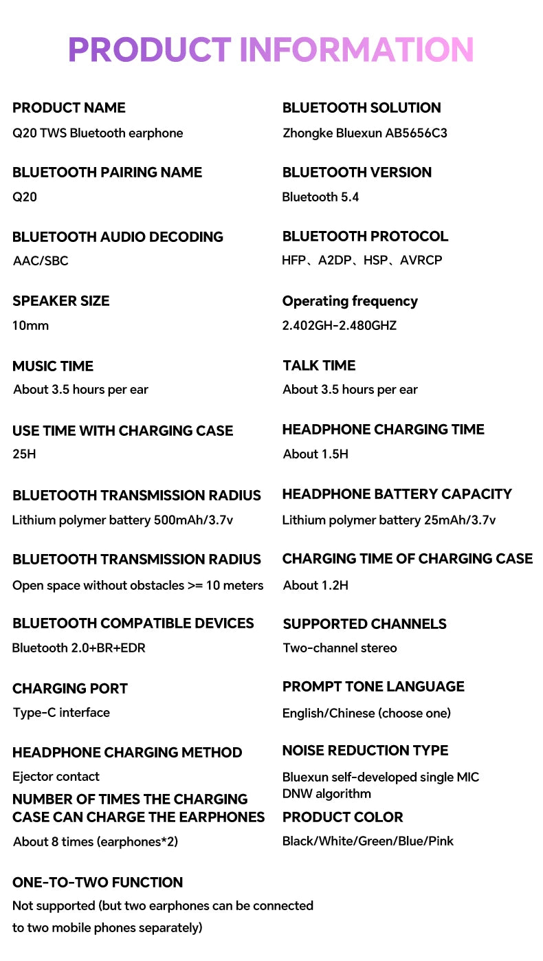Translation Headphones with Touch Screen Wireless Bluetooth 5.4 Smart Earphone HiFi Audio High Quality Transparent Case Headset