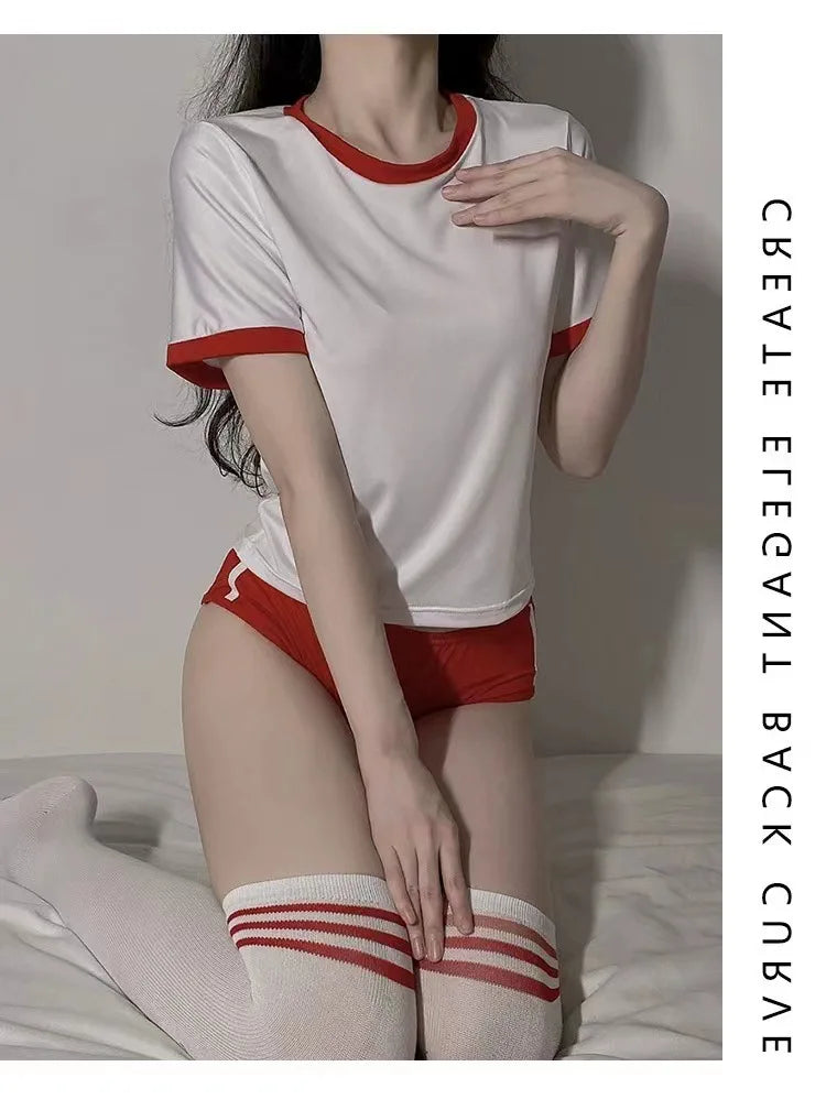 Cosplay Costumes School Student Uniform Role Play Apparel Women Cute Mini Skirt Tight Blouse Set College Girl Anime Stage Show