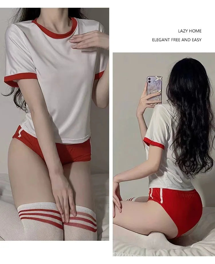 Cosplay Costumes School Student Uniform Role Play Apparel Women Cute Mini Skirt Tight Blouse Set College Girl Anime Stage Show