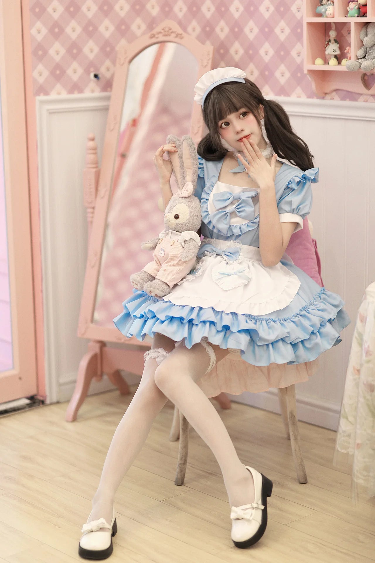 Cosplay Costumes Japanese Soft Girl Maid Wear Ladies Dress Cute Pink Lolita Uniform Suit Cos Clothing Women Skirt Bow Gift Sets