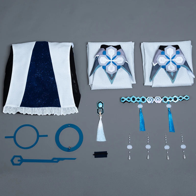 ROLECOS Game Genshin Impact Guizhong Cosplay Costume Women Dress Guizhong Liyue Gods Halloween Role Play Outfit