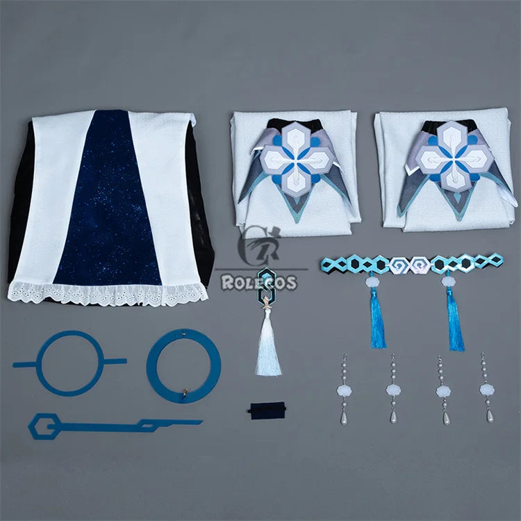 ROLECOS Game Genshin Impact Guizhong Cosplay Costume Women Dress Guizhong Liyue Gods Halloween Role Play Outfit