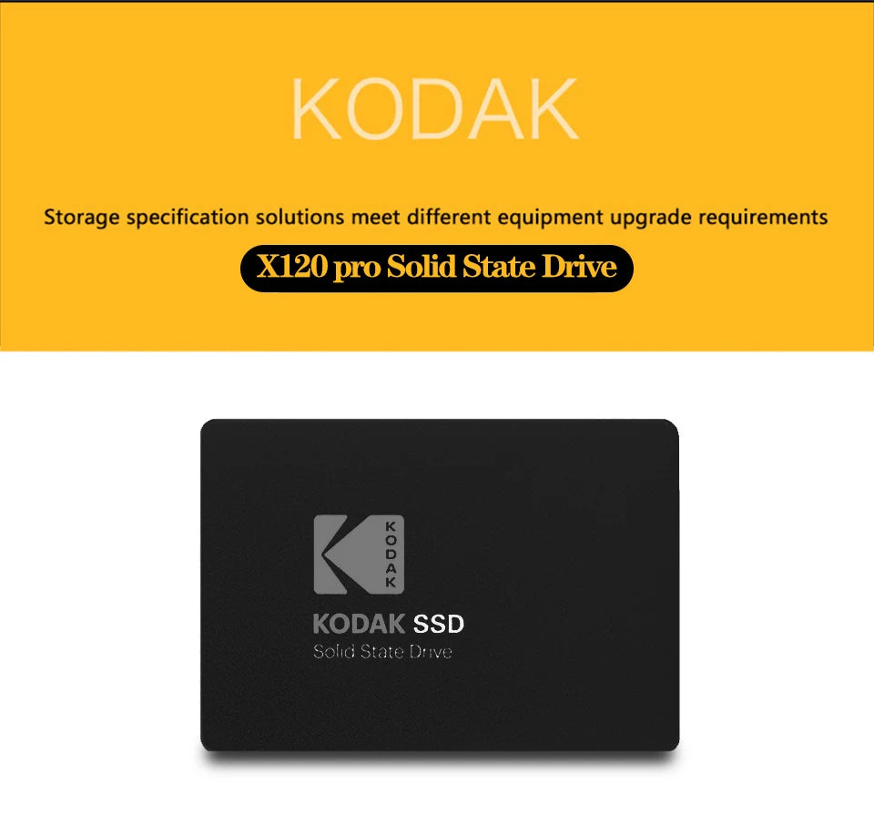 Kodak X120 PRO 2.5" Internal SSD – High-Speed SATA III Hard Drive for Laptops, Available in 128GB, 256GB, 512GB & 1TB, Reliable TLC NAND Flash Storage
