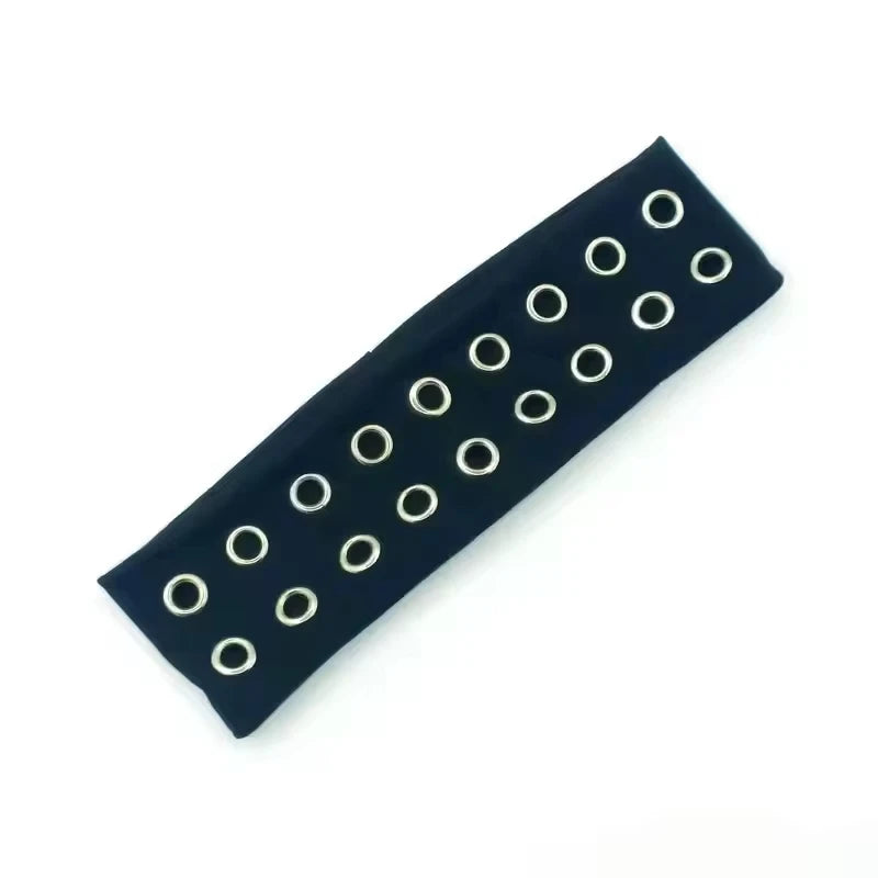 Punk Girl Hollowed Out Eyelets Wide Elastic Headband Stretchy Metal Rock Steampunk for Sports Headbands Hair Accessories