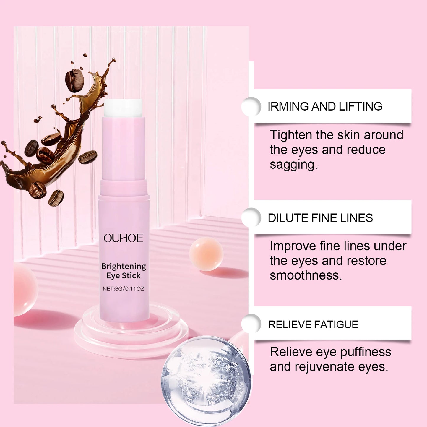 Brightening Eye Cream Stick Lightening Fine Lines Fade Dark Circles Bags Firming Moisturizing Hydrating Moisturizing Eye Cream