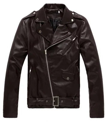 Gothic Punk Men’s Faux Leather Jacket – Slim Fit Motorcycle Coat, Medieval Cosplay Outerwear