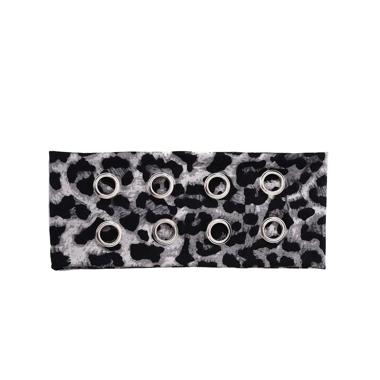 Punk Girl Hollowed Out Eyelets Wide Elastic Headband Stretchy Metal Rock Steampunk for Sports Headbands Hair Accessories