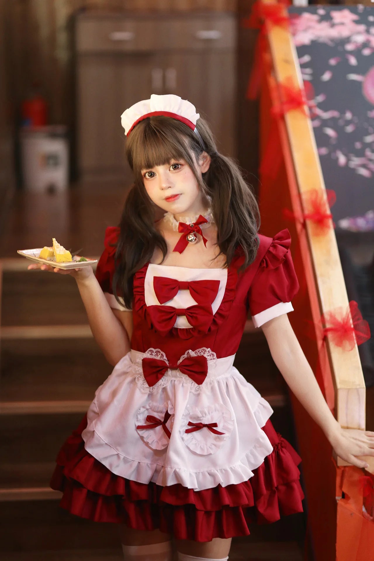 Cosplay Costumes Japanese Soft Girl Maid Wear Ladies Dress Cute Pink Lolita Uniform Suit Cos Clothing Women Skirt Bow Gift Sets