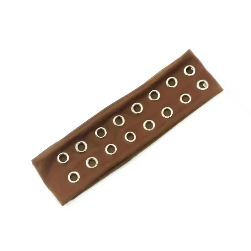 Punk Girl Hollowed Out Eyelets Wide Elastic Headband Stretchy Metal Rock Steampunk for Sports Headbands Hair Accessories