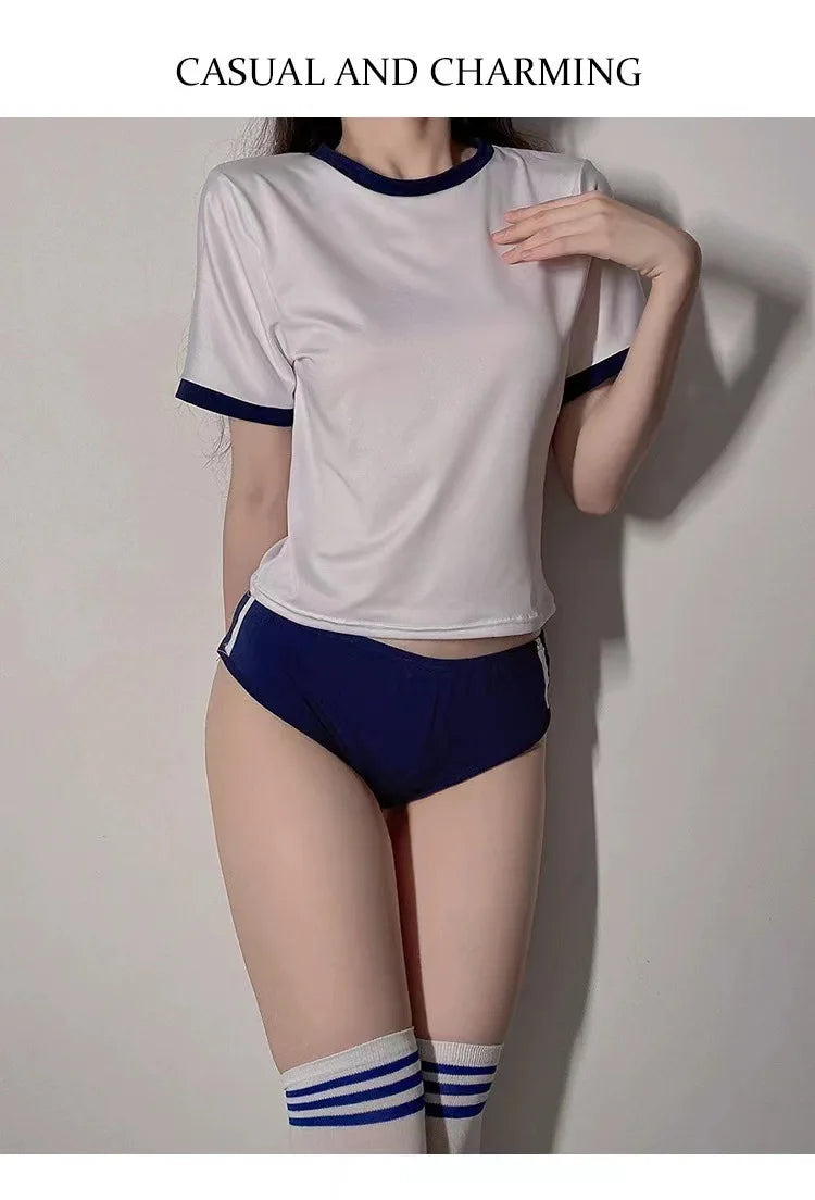 Cosplay Costumes School Student Uniform Role Play Apparel Women Cute Mini Skirt Tight Blouse Set College Girl Anime Stage Show