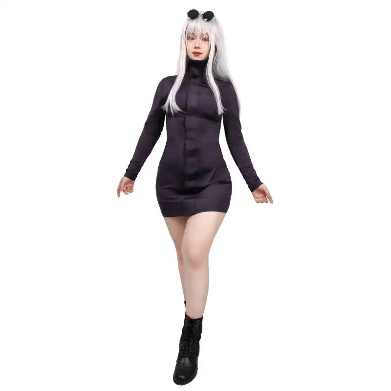 Gojo Satoru Cosplay Costume for Women – WENHAM Purple Dress with Glasses, Anime Party & Halloween Outfit