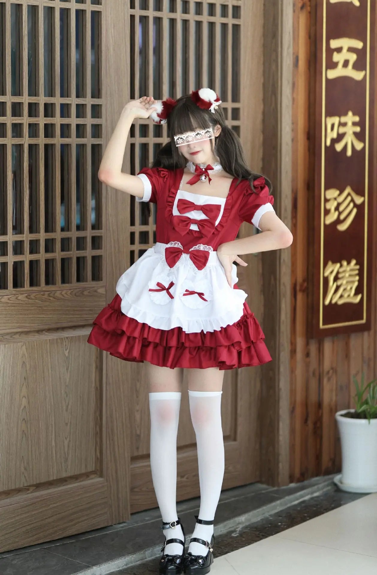 Cosplay Costumes Japanese Soft Girl Maid Wear Ladies Dress Cute Pink Lolita Uniform Suit Cos Clothing Women Skirt Bow Gift Sets