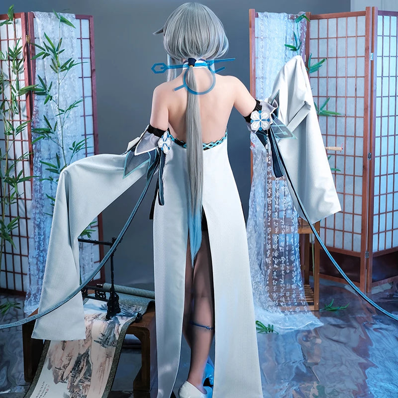 ROLECOS Game Genshin Impact Guizhong Cosplay Costume Women Dress Guizhong Liyue Gods Halloween Role Play Outfit