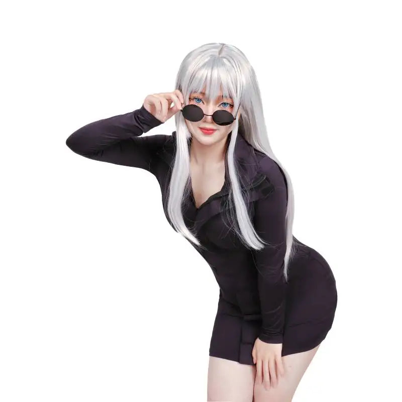 Gojo Satoru Cosplay Costume for Women – WENHAM Purple Dress with Glasses, Anime Party & Halloween Outfit