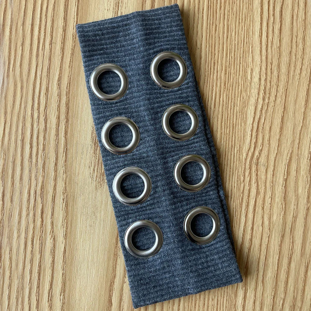 Punk Girl Hollowed Out Eyelets Wide Elastic Headband Stretchy Metal Rock Steampunk for Sports Headbands Hair Accessories
