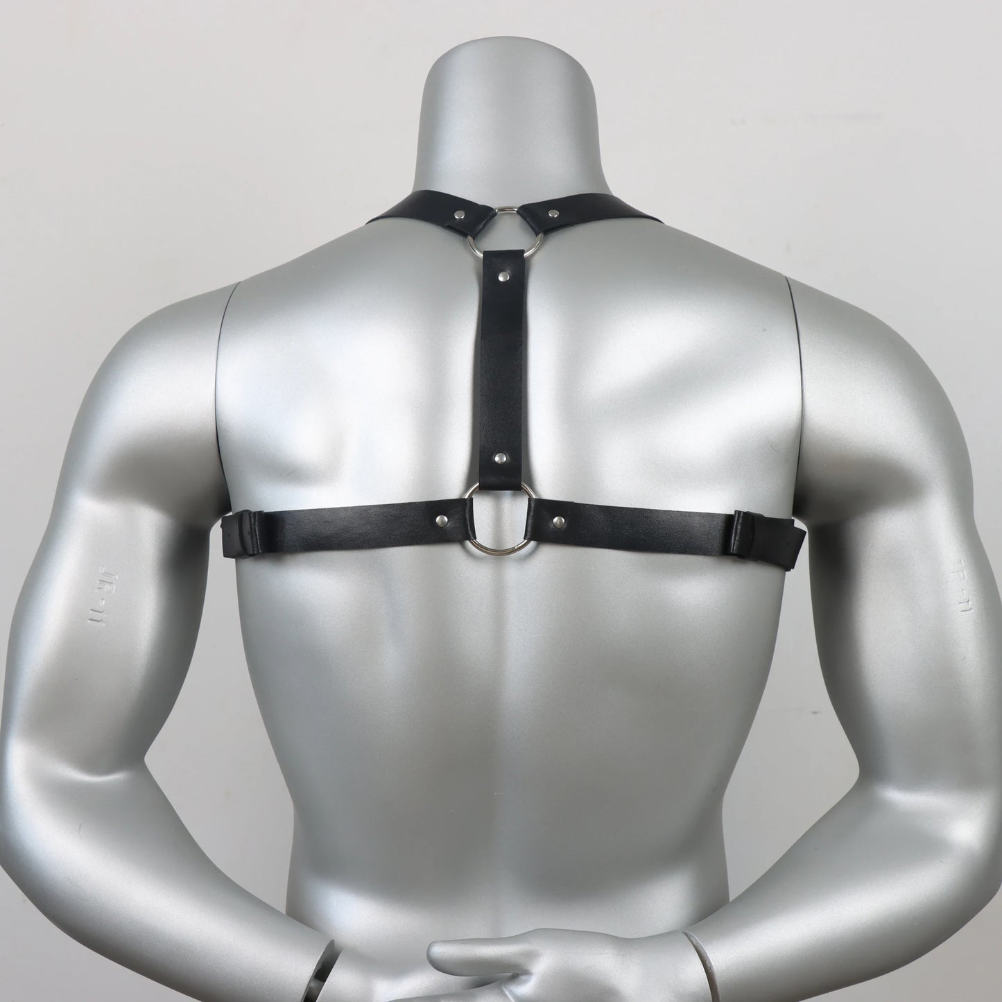 UYEE Cool Rock Men's Belt PU Leather Harness Strap Costume Sexy Shoulder Belt Body Chest Chain Metal Ring Y2k Accessories