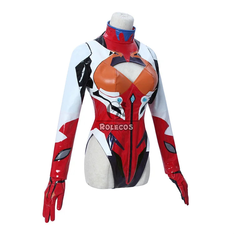 ROLECOS EVA Asuka Langley Soryu Cosplay Costume Asuka Langley Soryu Sexy Combat Jumpsuit Halloween Outfits Women Party Suit