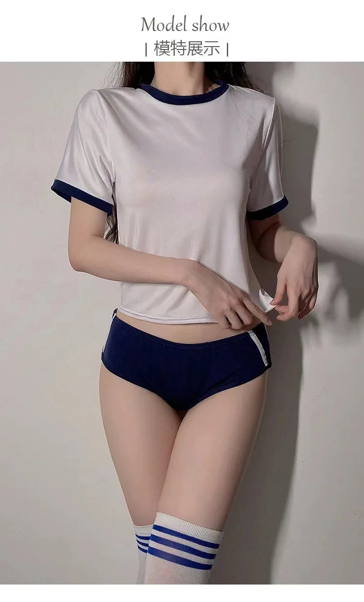 Cosplay Costumes School Student Uniform Role Play Apparel Women Cute Mini Skirt Tight Blouse Set College Girl Anime Stage Show