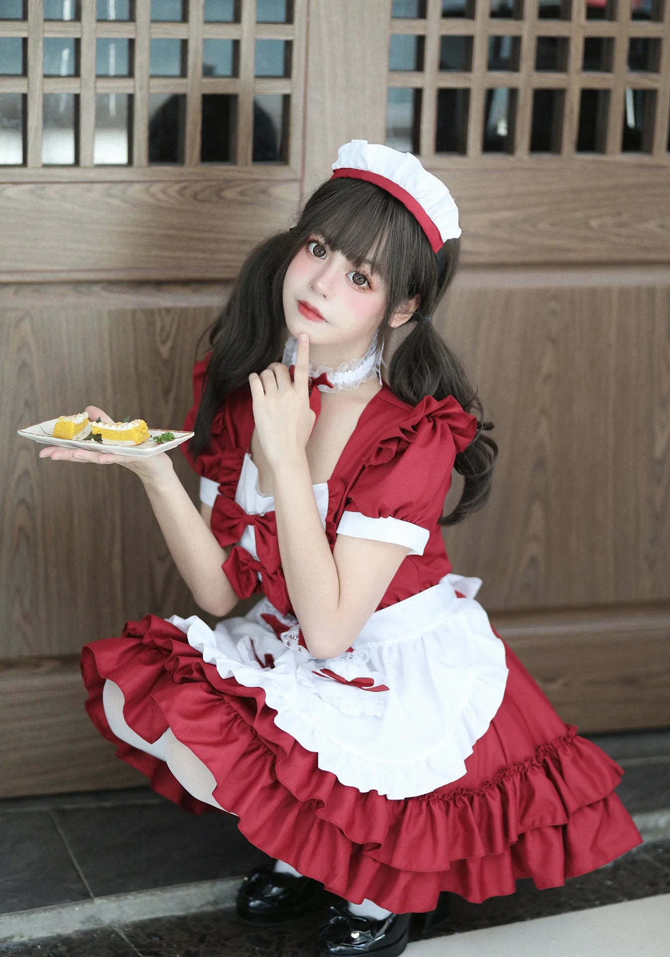 Cosplay Costumes Japanese Soft Girl Maid Wear Ladies Dress Cute Pink Lolita Uniform Suit Cos Clothing Women Skirt Bow Gift Sets