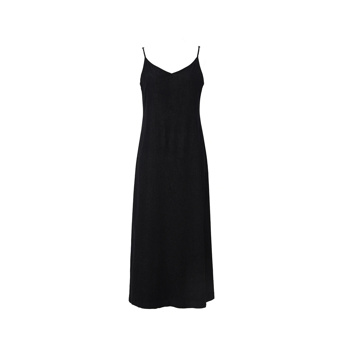 SOUTH TAO Lightweight Denim Wrap Blouse & Slip Dress – Women’s Ankle-Length A-Line Dress with Spaghetti Straps, Casual Spring Outfit
