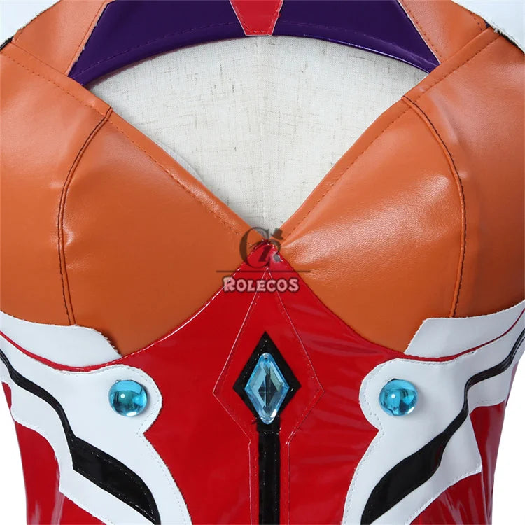 ROLECOS EVA Asuka Langley Soryu Cosplay Costume Asuka Langley Soryu Sexy Combat Jumpsuit Halloween Outfits Women Party Suit