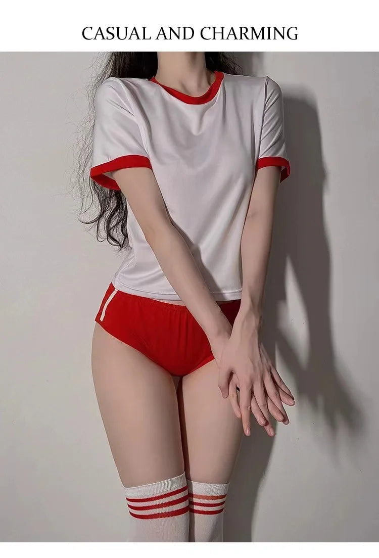 Cosplay Costumes School Student Uniform Role Play Apparel Women Cute Mini Skirt Tight Blouse Set College Girl Anime Stage Show