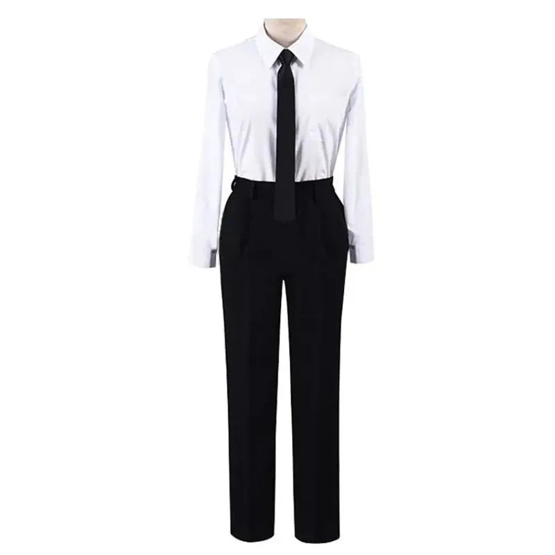 Makima Cosplay Costume Set – Chainsaw Man Anime Outfit for Men & Women (Shirt, Tie, Pants, Trench Coat)