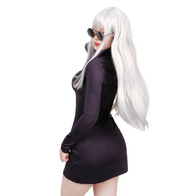 Gojo Satoru Cosplay Costume for Women – WENHAM Purple Dress with Glasses, Anime Party & Halloween Outfit