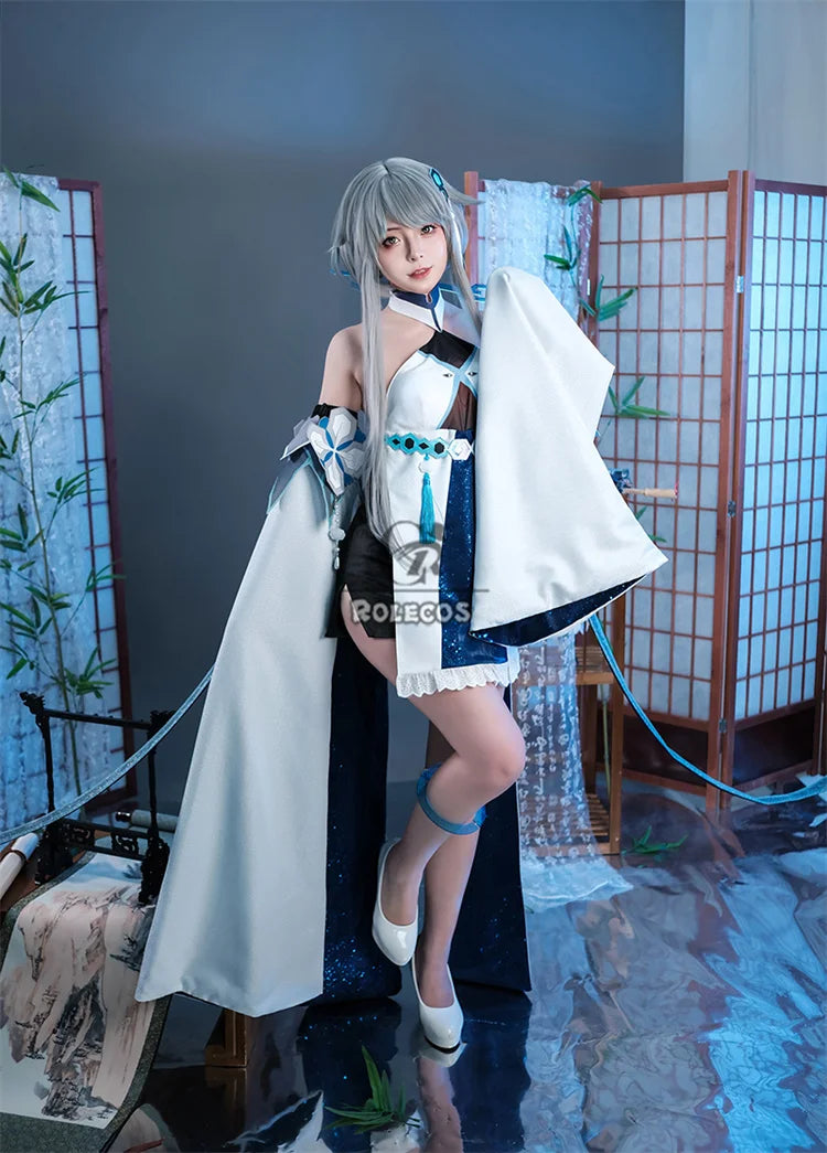 ROLECOS Game Genshin Impact Guizhong Cosplay Costume Women Dress Guizhong Liyue Gods Halloween Role Play Outfit
