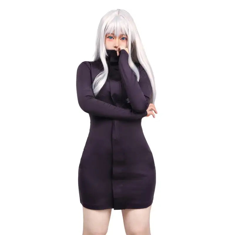 Gojo Satoru Cosplay Costume for Women – WENHAM Purple Dress with Glasses, Anime Party & Halloween Outfit