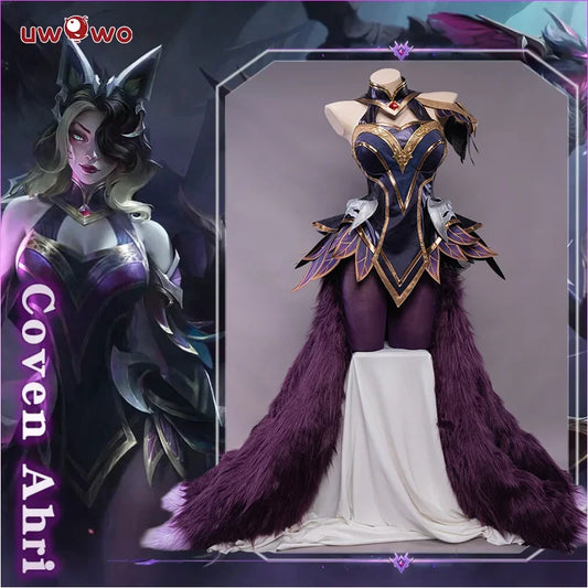 2025 League of Legend Cosplay Ahri Costume LOL Coven Ahri Costume with Ears Halloween Costume Ahri Witch Women Dress