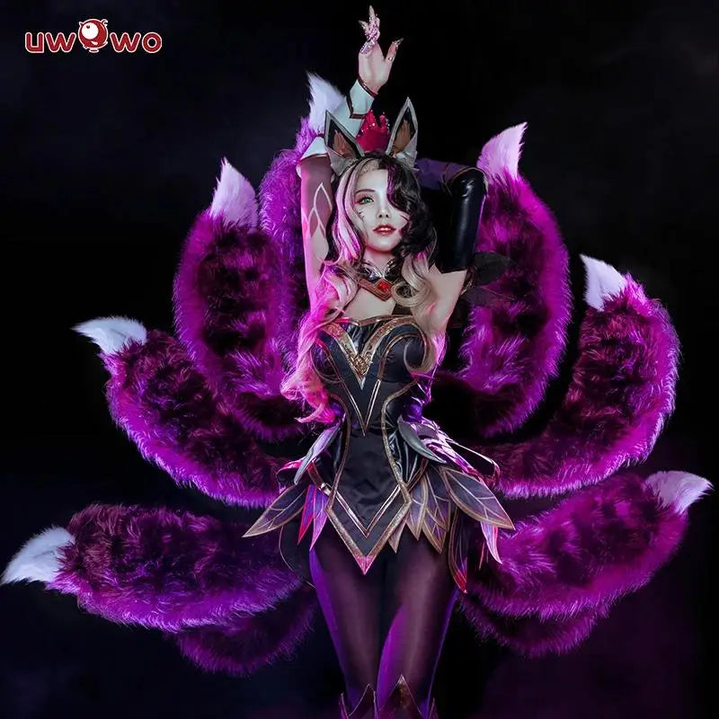 2025 League of Legend Cosplay Ahri Costume LOL Coven Ahri Costume with Ears Halloween Costume Ahri Witch Women Dress