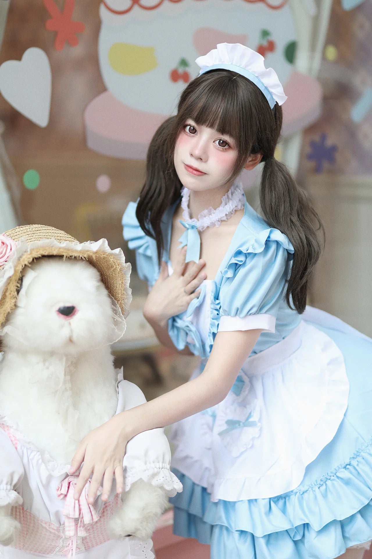 Cosplay Costumes Japanese Soft Girl Maid Wear Ladies Dress Cute Pink Lolita Uniform Suit Cos Clothing Women Skirt Bow Gift Sets