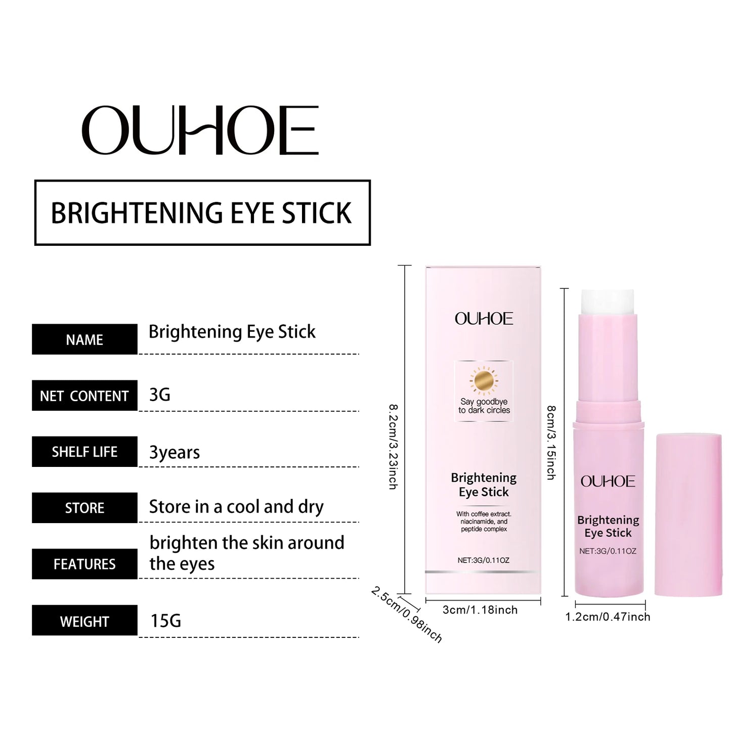 Brightening Eye Cream Stick Lightening Fine Lines Fade Dark Circles Bags Firming Moisturizing Hydrating Moisturizing Eye Cream