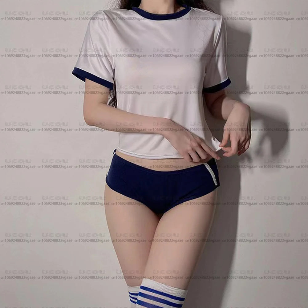 Anime School Uniform Cosplay Top – High Stretch Crop Tee for Roleplay, Cheerleading Style, and Kawaii Fashion Looks