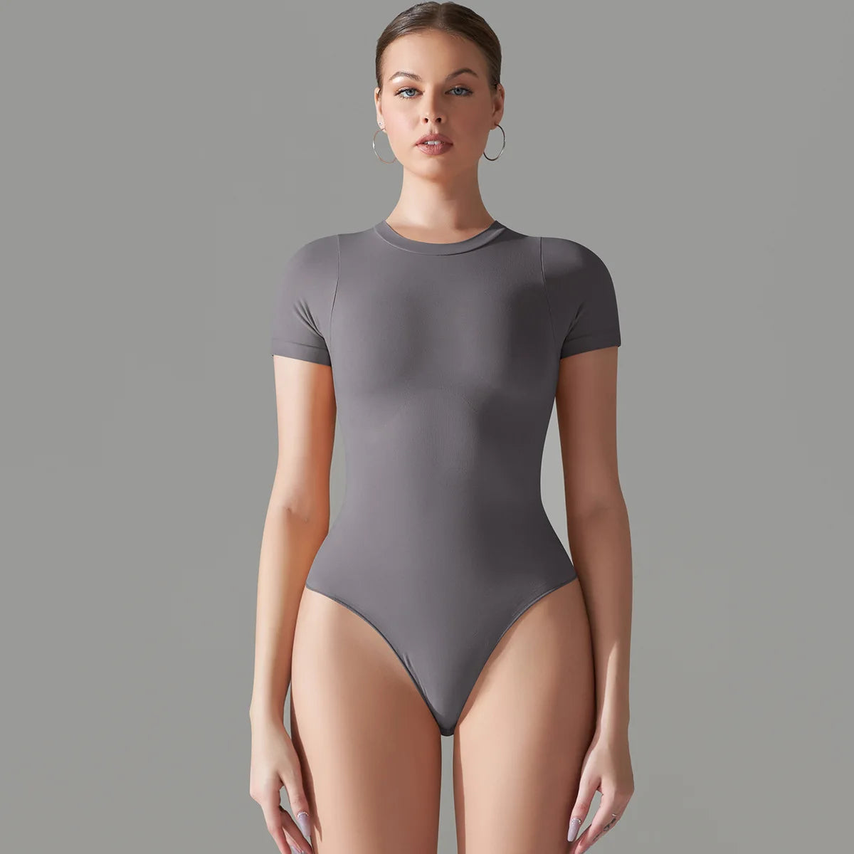 Pmwrun Women's Active Wear Seamless Shapewear Short Sleeve Bodysuit Shaping Sports Beauty Yoga Dress