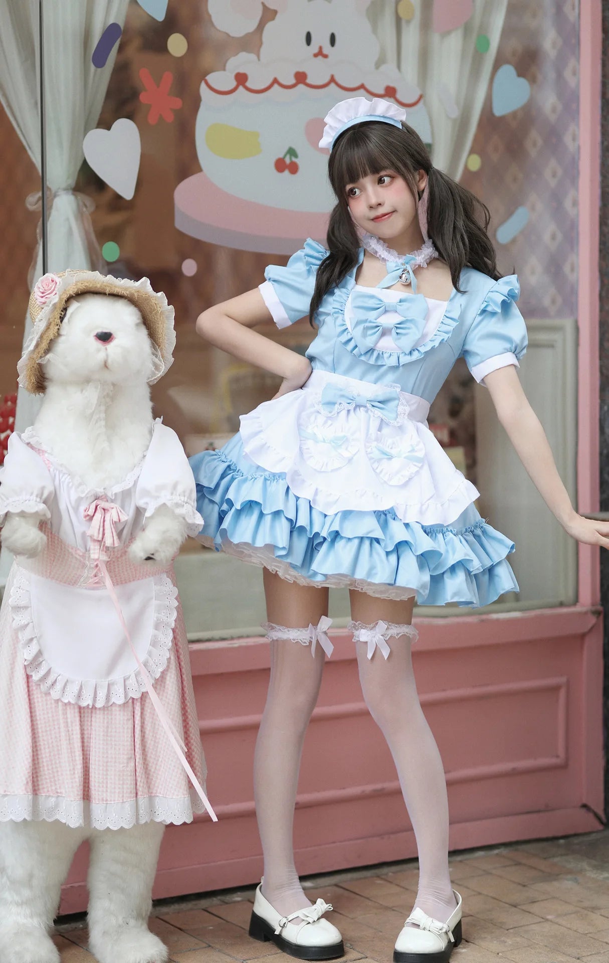 Cosplay Costumes Japanese Soft Girl Maid Wear Ladies Dress Cute Pink Lolita Uniform Suit Cos Clothing Women Skirt Bow Gift Sets